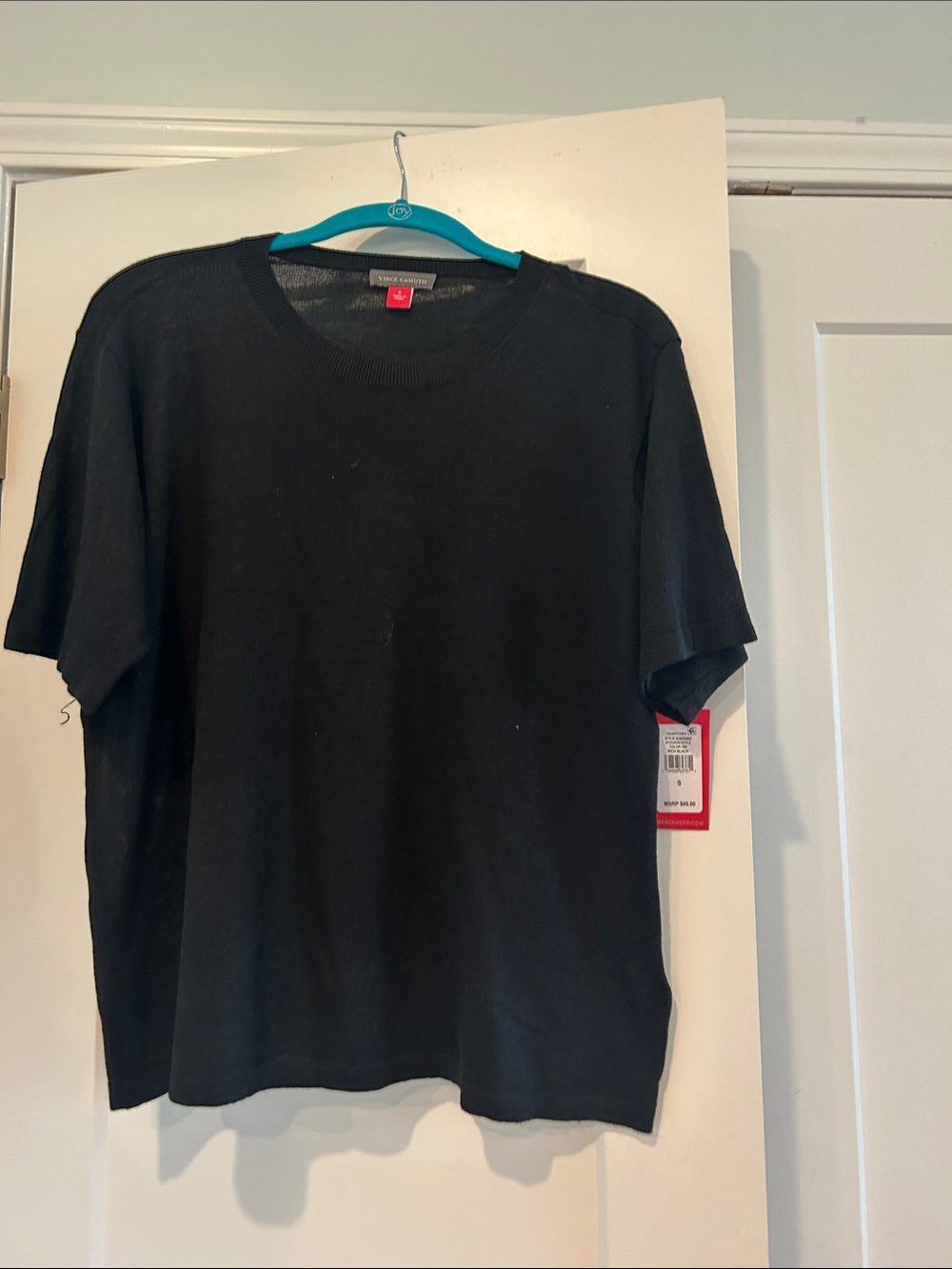 Vince Camuto Black Short Sleeve Knit Tee Brand new Very light weight sweater - Picture 1 of 4